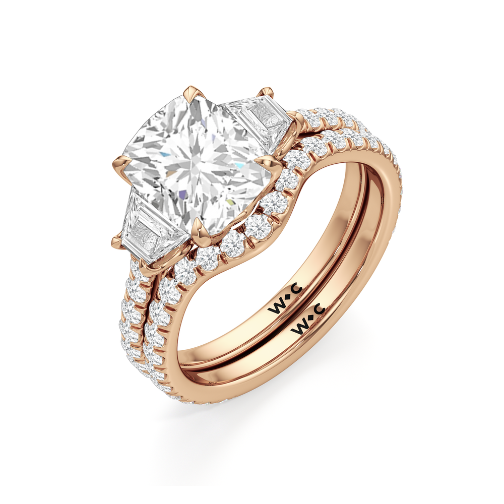 Emerald Cut The Tulip Grande Ring with Lab Grown Diamond in 14KT Rose Gold view 6
