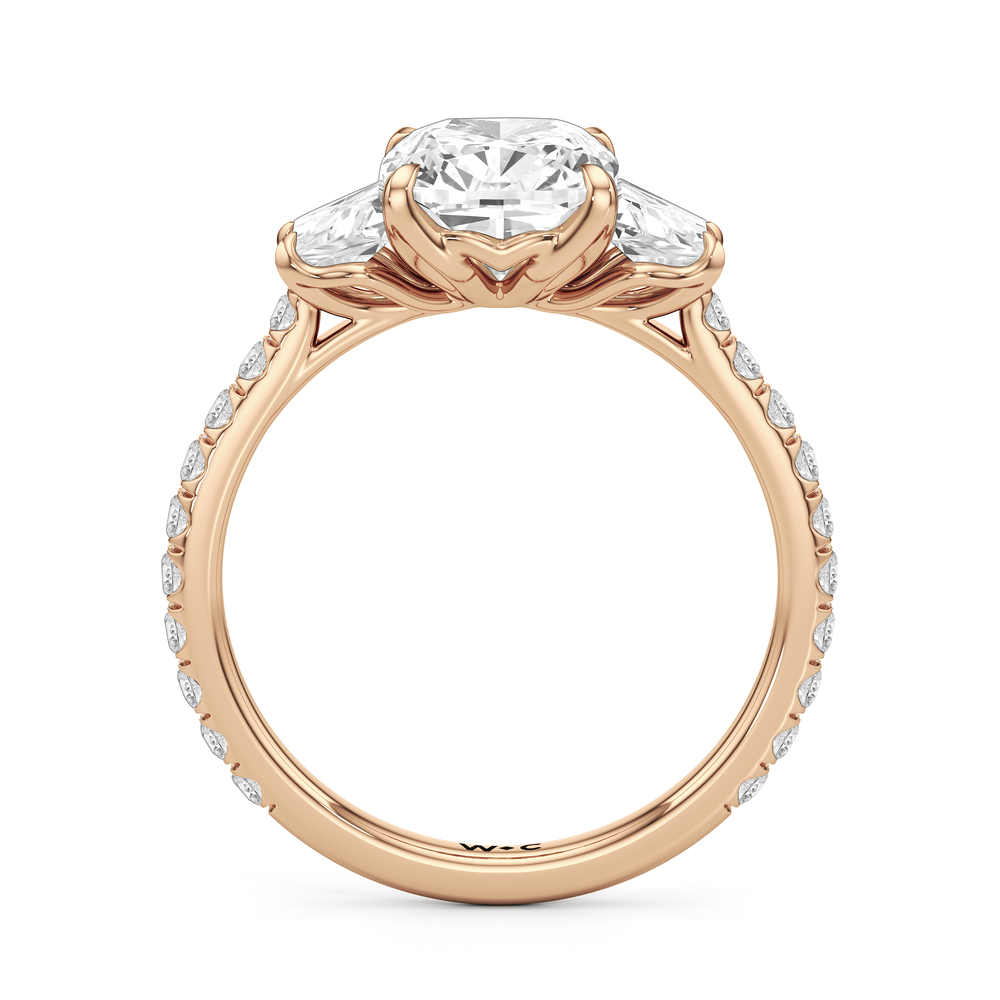 Elongated Cushion Cut The Tulip Grande Ring with Lab Grown Diamond in 14KT Rose Gold view 4
