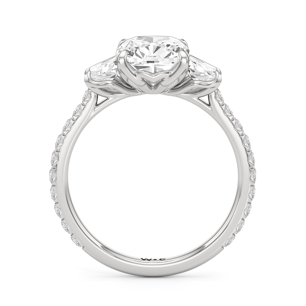 Elongated Cushion Cut The Tulip Grande Ring with Lab Grown Diamond in 14KT Platinum view 4
