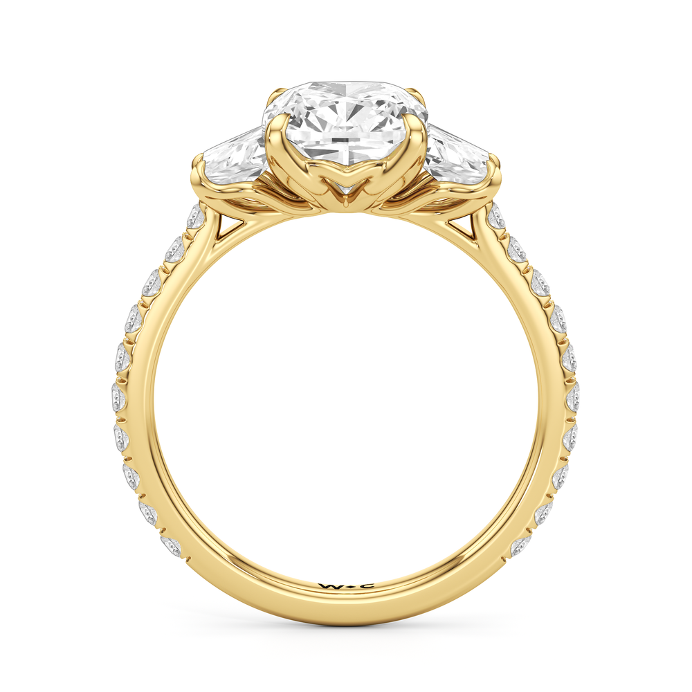 Elongated Cushion Cut The Tulip Grande Ring with Lab Grown Diamond in 14KT Yellow Gold view 4
