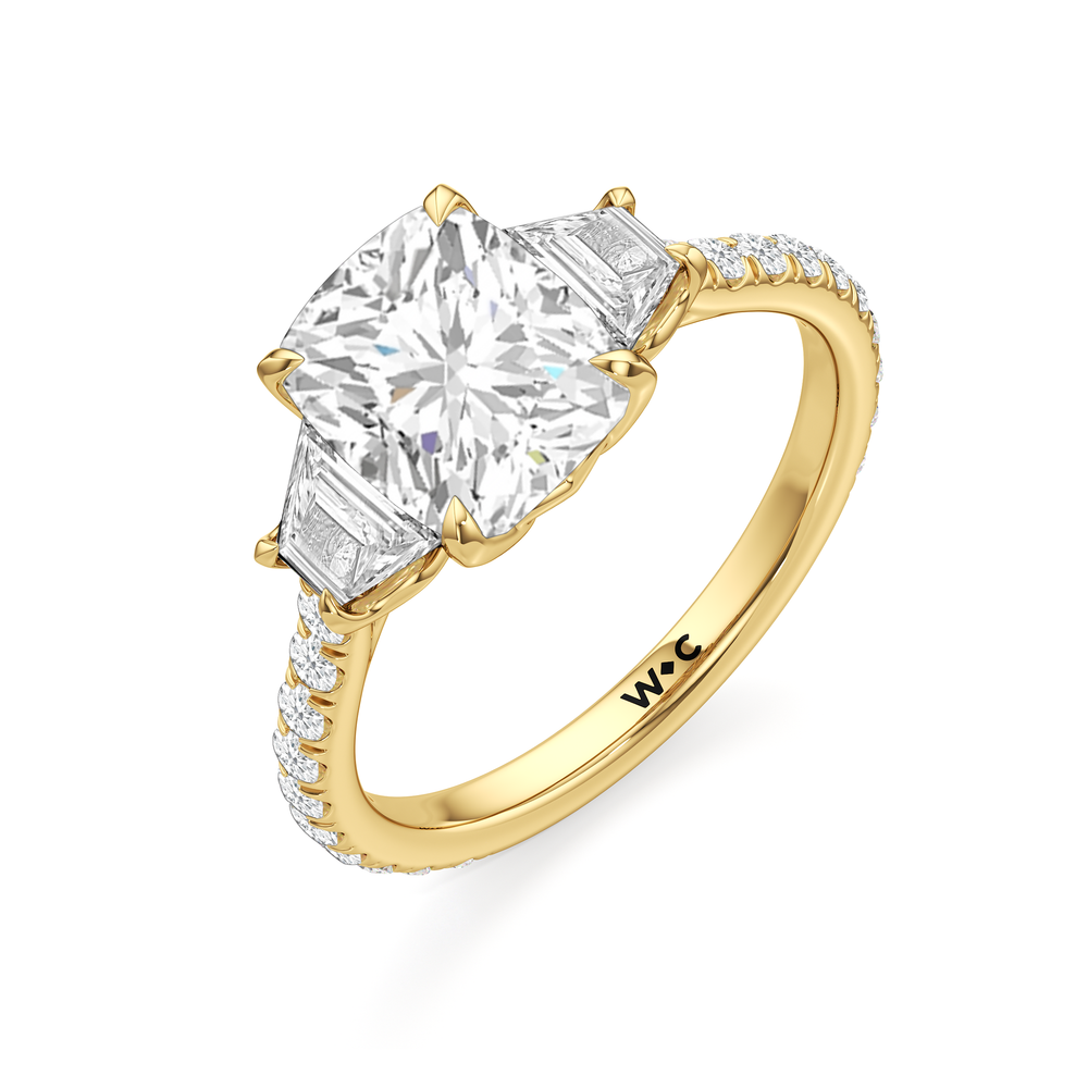 Elongated Cushion Cut The Tulip Grande Ring with Lab Grown Diamond in 14KT Yellow Gold view 5
