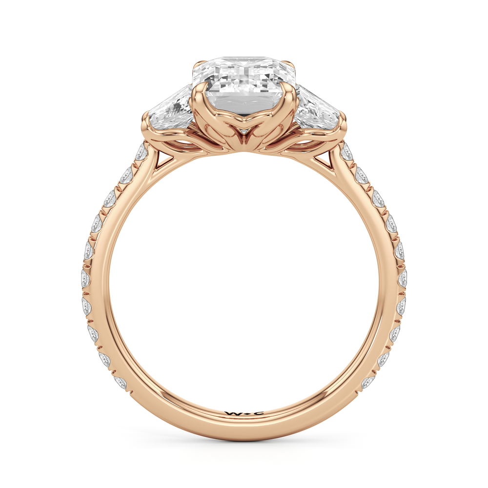Emerald Cut The Tulip Grande Ring with Lab Grown Diamond in 14KT Rose Gold view 4
