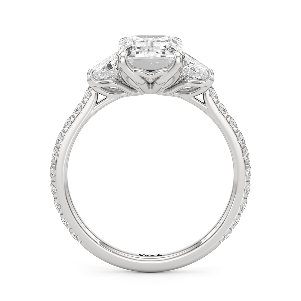Emerald Cut The Tulip Grande Ring with Lab Grown Diamond in 14KT Platinum view 4
