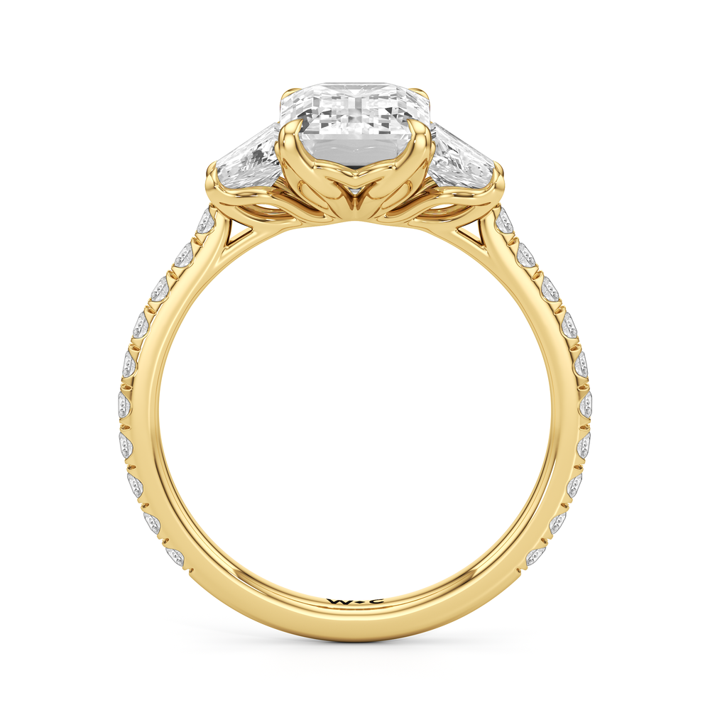 Emerald Cut The Tulip Grande Ring with Lab Grown Diamond in 14KT Yellow Gold view 4
