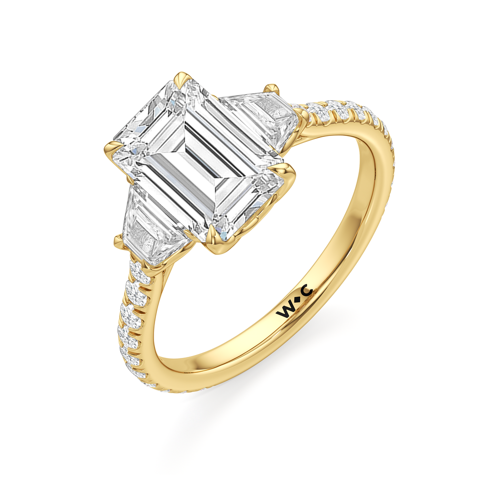 Emerald Cut The Tulip Grande Ring with Lab Grown Diamond in 14KT Yellow Gold view 5
