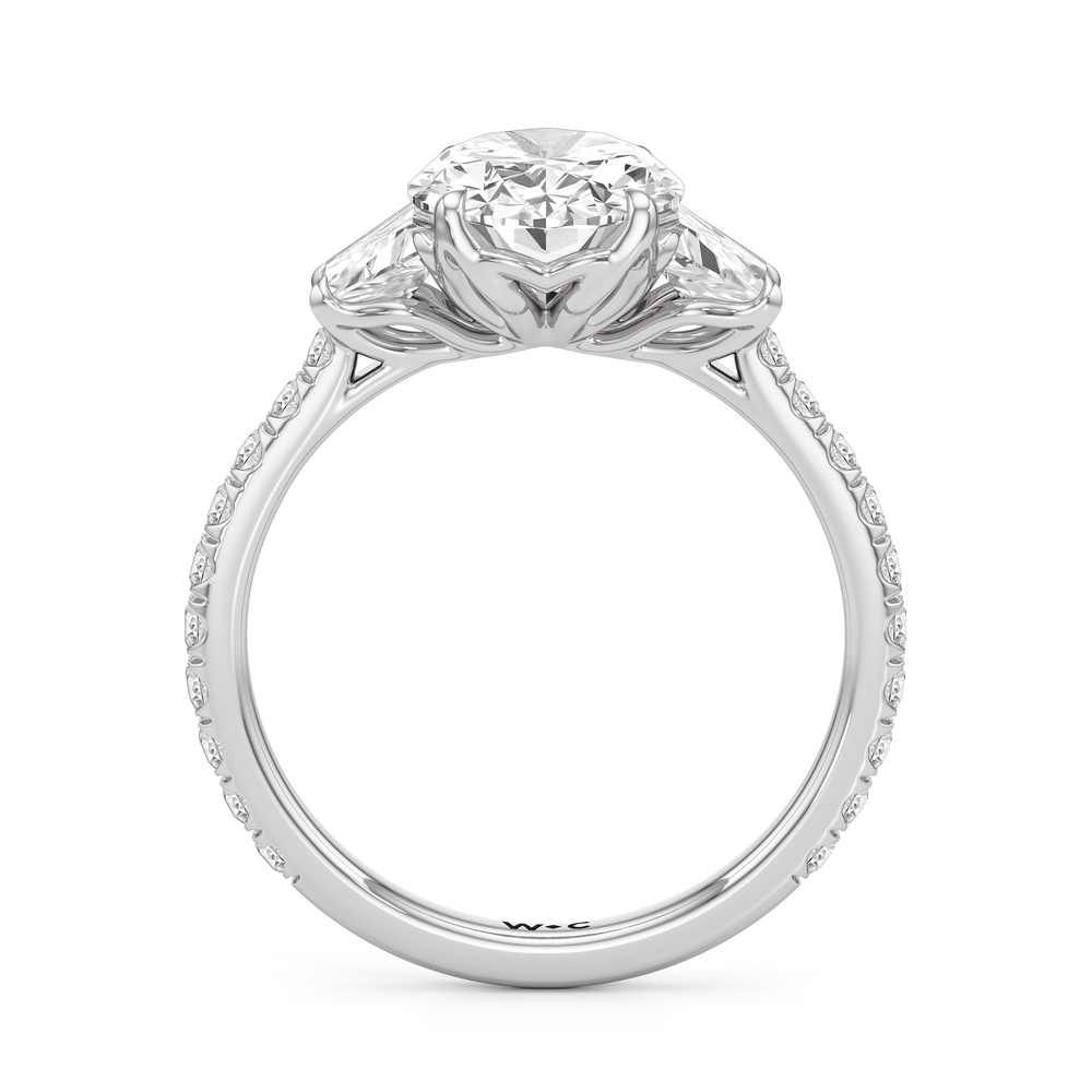 Oval Cut The Tulip Grande Ring with Lab Grown Diamond in 14KT Platinum view 4
