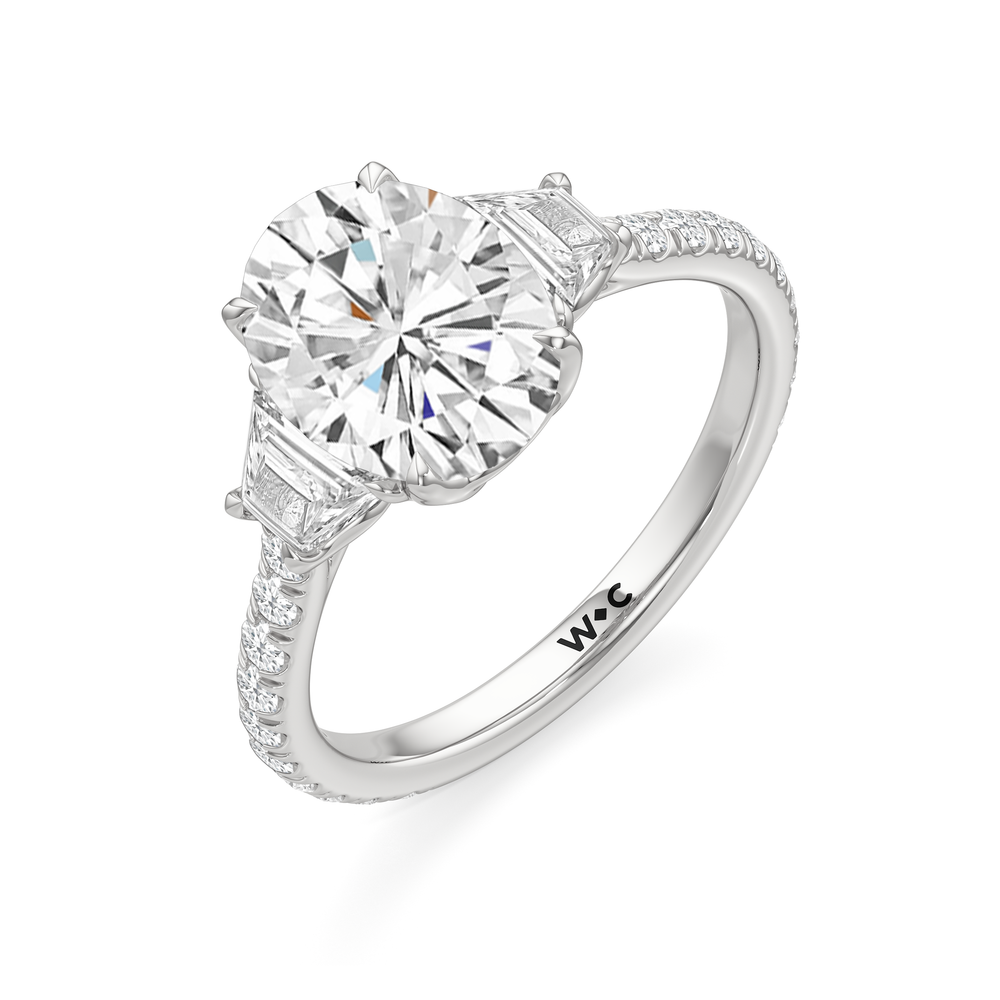 Oval Cut The Tulip Grande Ring with Lab Grown Diamond in 14KT Platinum view 5
