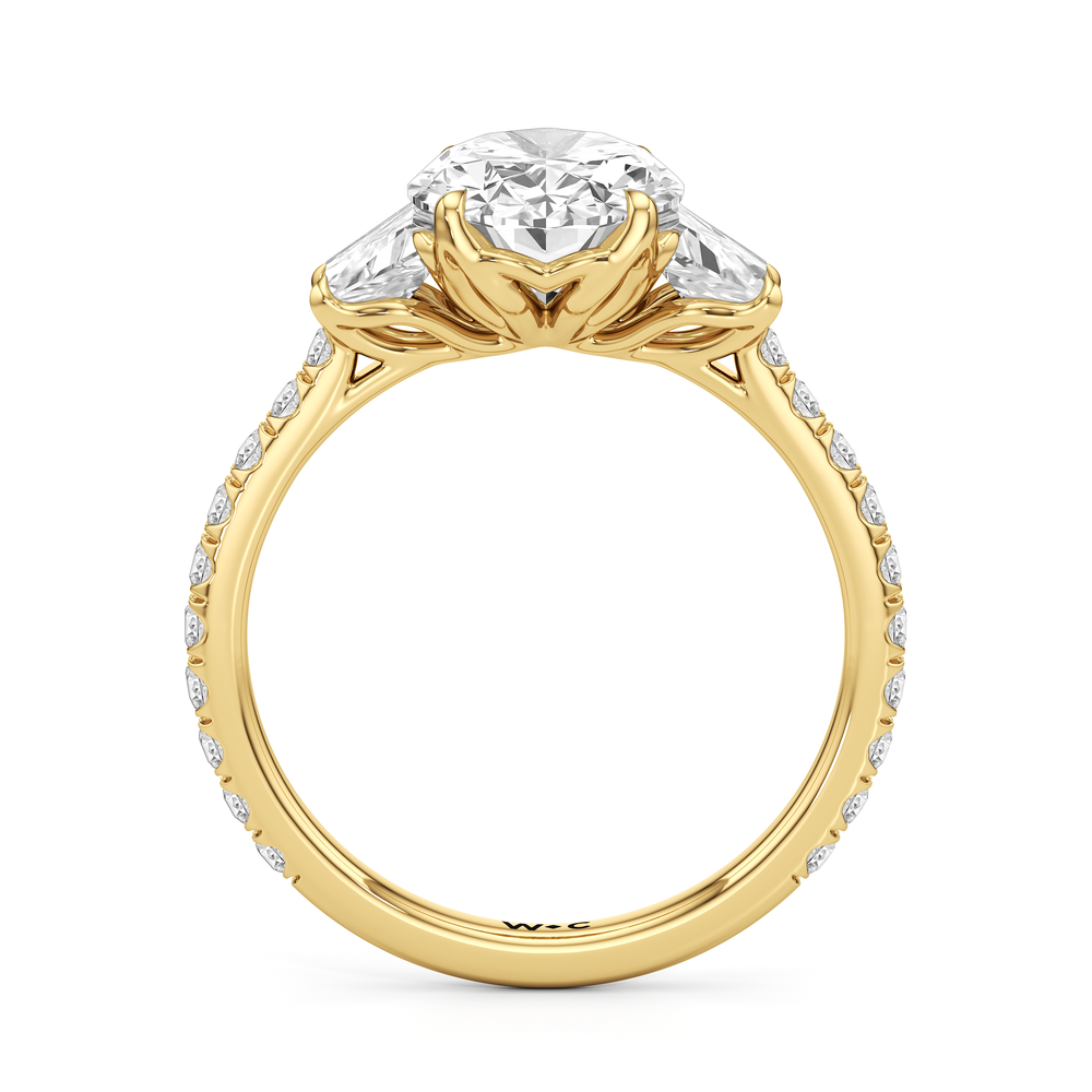 Oval Cut The Tulip Grande Ring with Lab Grown Diamond in 14KT Yellow Gold view 4
