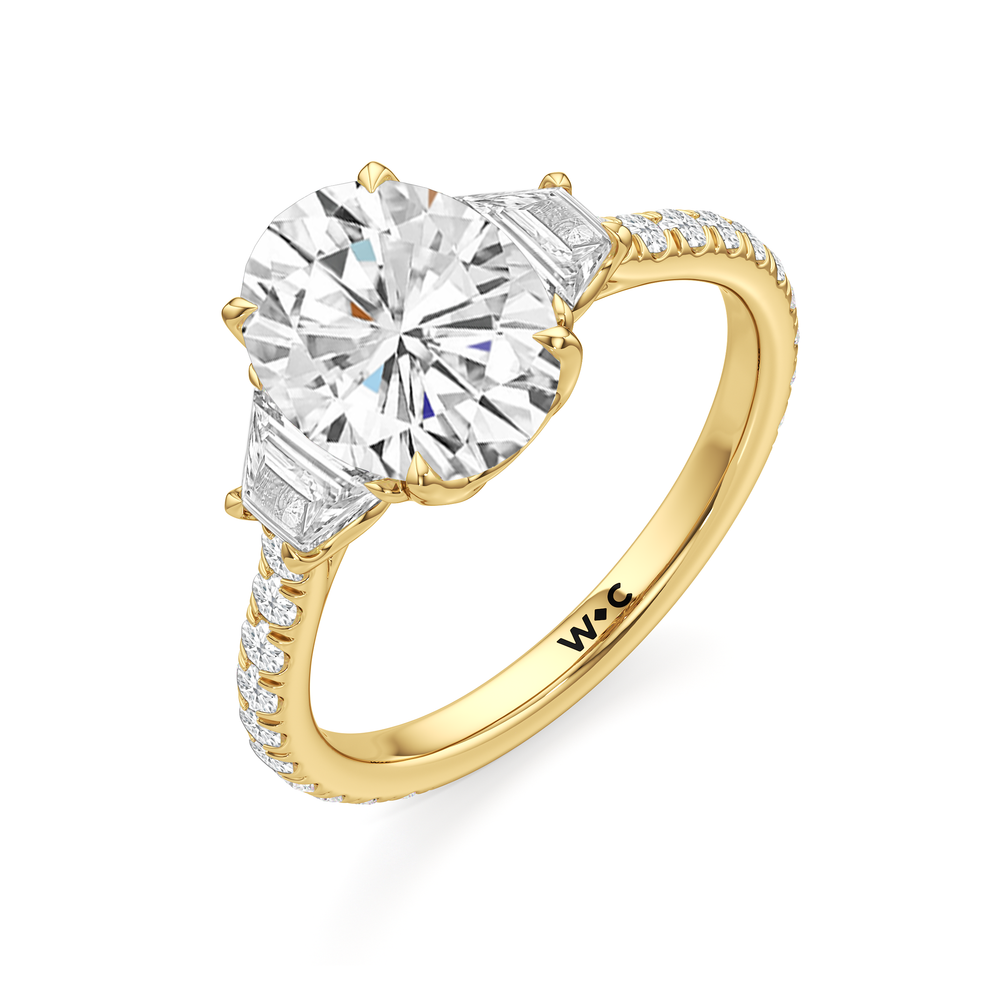 Oval Cut The Tulip Grande Ring with Lab Grown Diamond in 14KT Yellow Gold view 5
