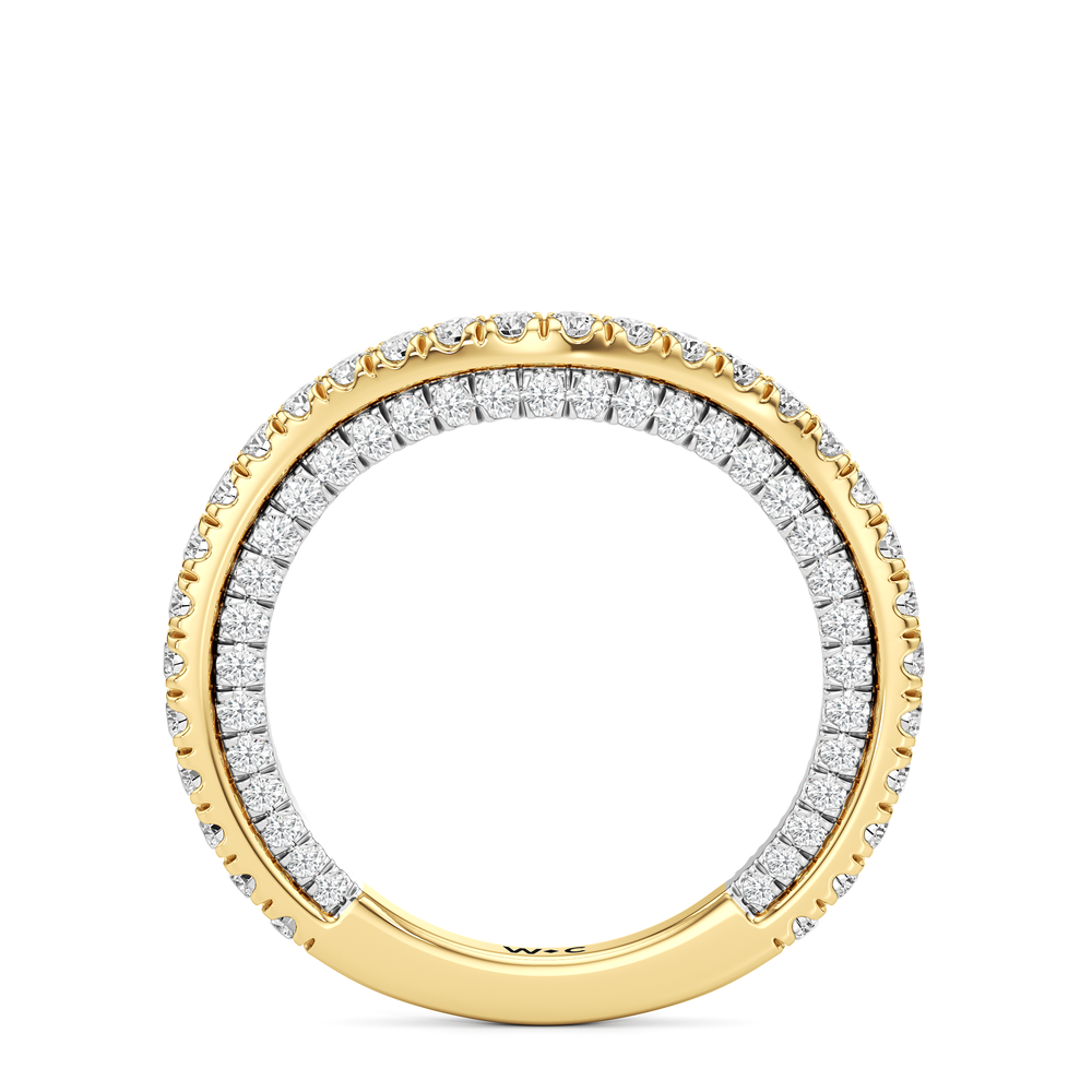 The W Crest Diamond Wedding Band with 18KT Yellow Gold & Platinum Cut Diamond in 14KT Yellow Gold & Platinum view 6
