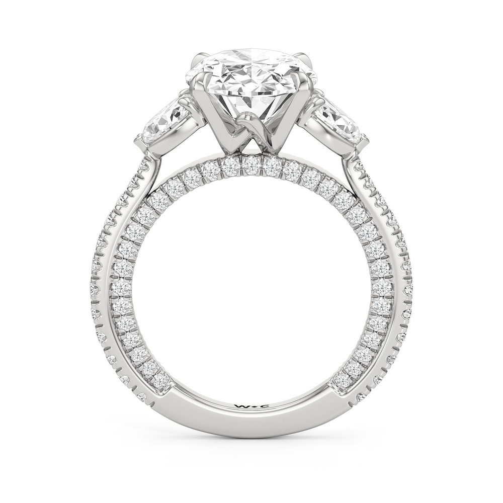 Oval Cut The W Crest Engagement Ring with Lab Grown Diamond in 14KT Platinum view 6
