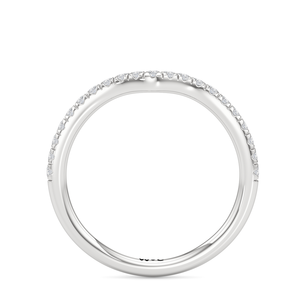 Elegance Baguette Three Stone Diamond Wedding Band with Platinum Cut Diamond in 14KT Platinum view 4

