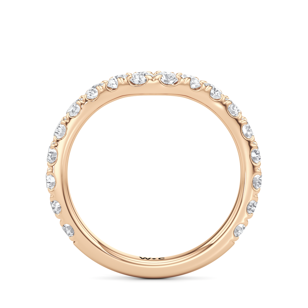 Elan Pear Diamond Wedding Band with 18KT Rose Gold Cut Diamond in 14KT Rose Gold view 4

