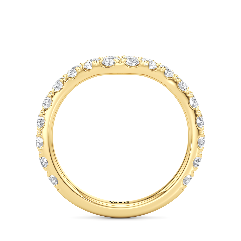 Elan Pear Diamond Wedding Band with 18KT Yellow Gold Cut Diamond in 14KT Yellow Gold view 4
