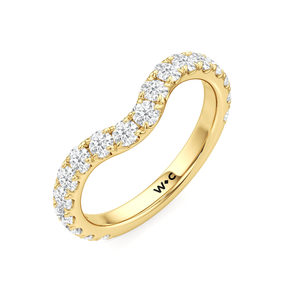 Elan Pear Diamond Wedding Band with 18KT Yellow Gold Cut Diamond in 14KT Yellow Gold view 5
