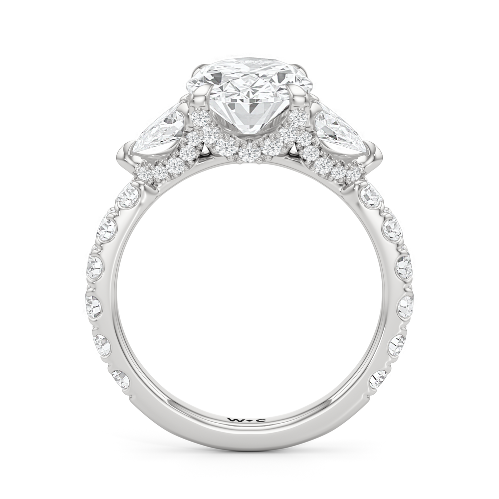 Elan Pear Engagement Ring with Oval Cut Diamond in 14KT Platinum view 4
