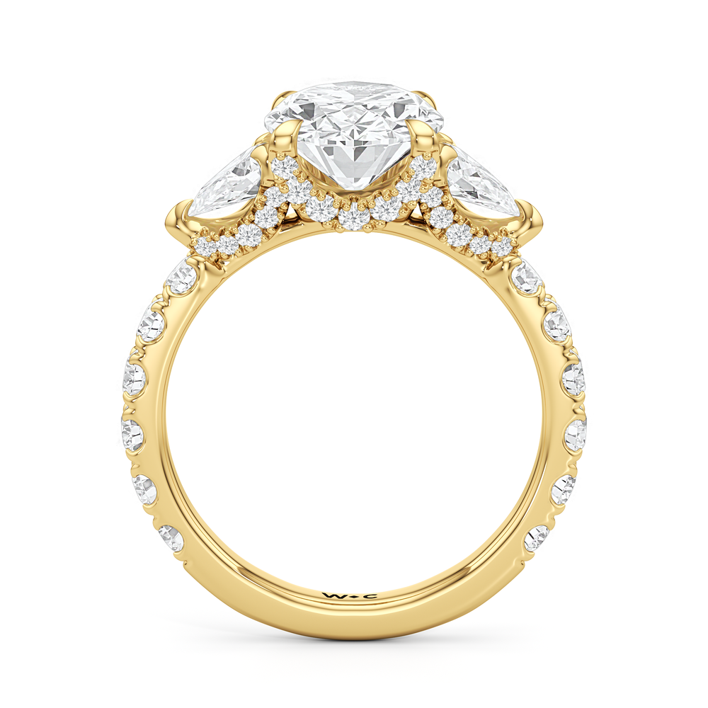 Elan Pear Engagement Ring with Oval Cut Diamond in 14KT Yellow Gold view 4
