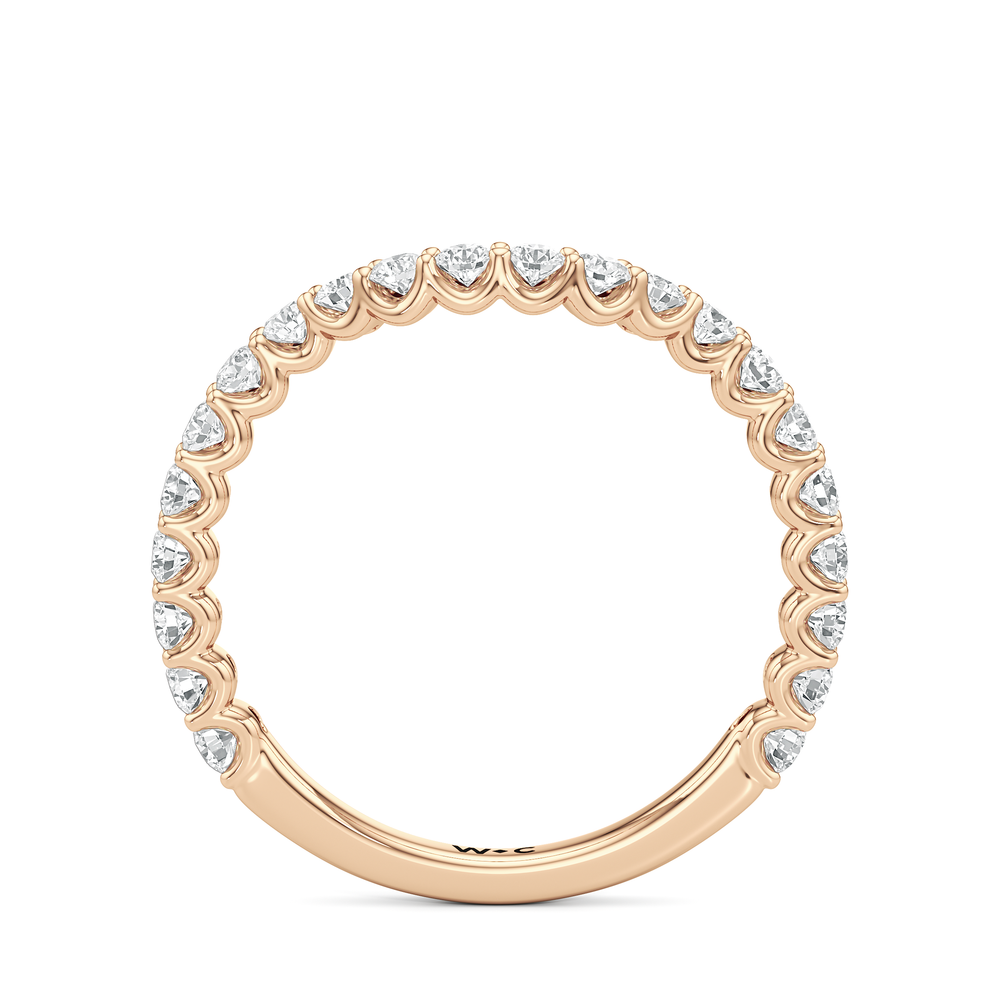 Arc Pear Diamond Wedding Band with 18KT Rose Gold Cut Diamond in 14KT Rose Gold view 4
