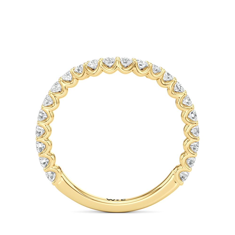 Arc Pear Diamond Wedding Band with 18KT Yellow Gold Cut Diamond in 14KT Yellow Gold view 4

