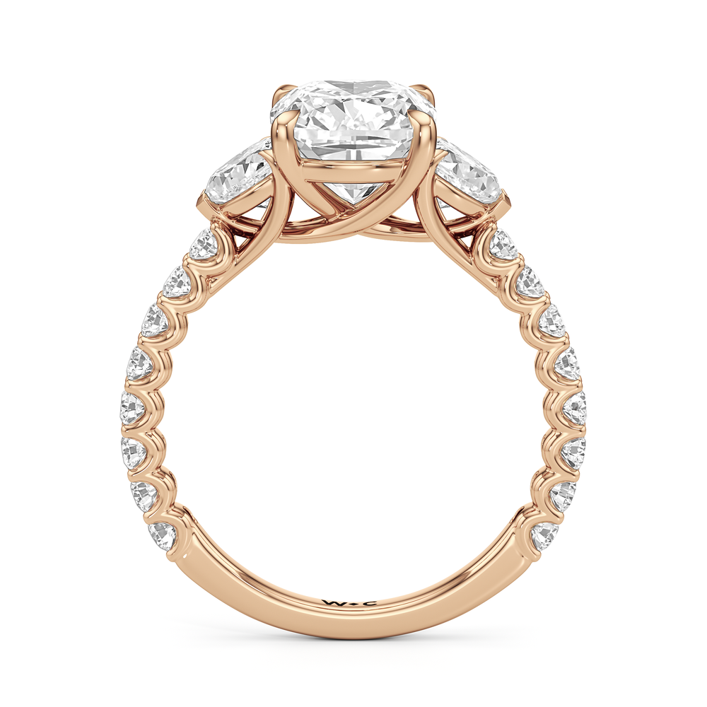 Elongated Cushion Cut Arc Pear Engagement Ring with Lab Grown Diamond in 14KT Rose Gold view 5
