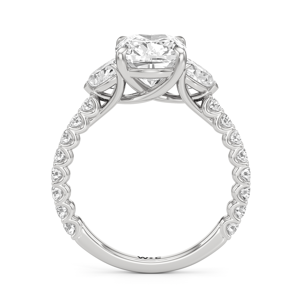 Elongated Cushion Cut Arc Pear Engagement Ring with Lab Grown Diamond in 14KT Platinum view 5
