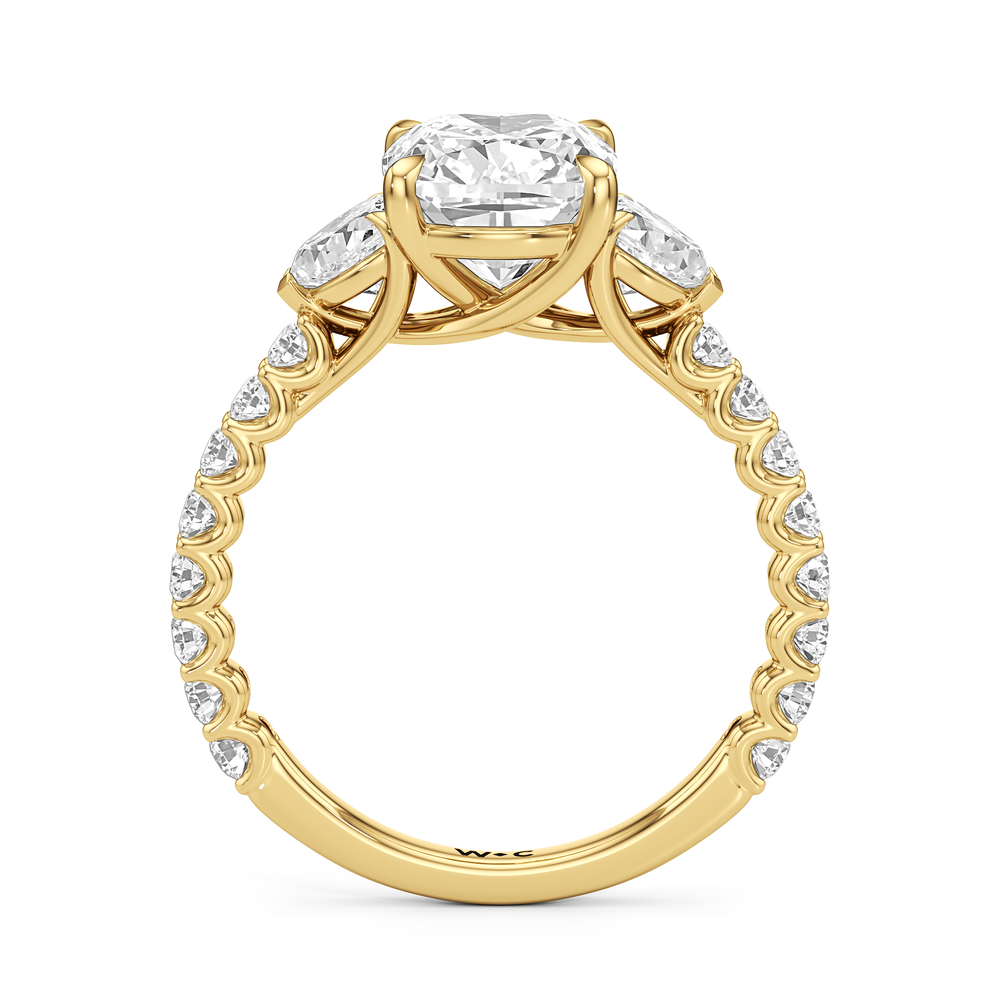 Elongated Cushion Cut Arc Pear Engagement Ring with Lab Grown Diamond in 14KT Yellow Gold view 5
