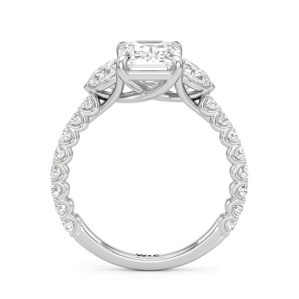 Emerald Cut Arc Pear Engagement Ring with Lab Grown Diamond in 14KT Platinum view 5
