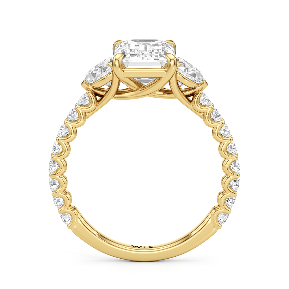 Emerald Cut Arc Pear Engagement Ring with Lab Grown Diamond in 14KT Yellow Gold view 5
