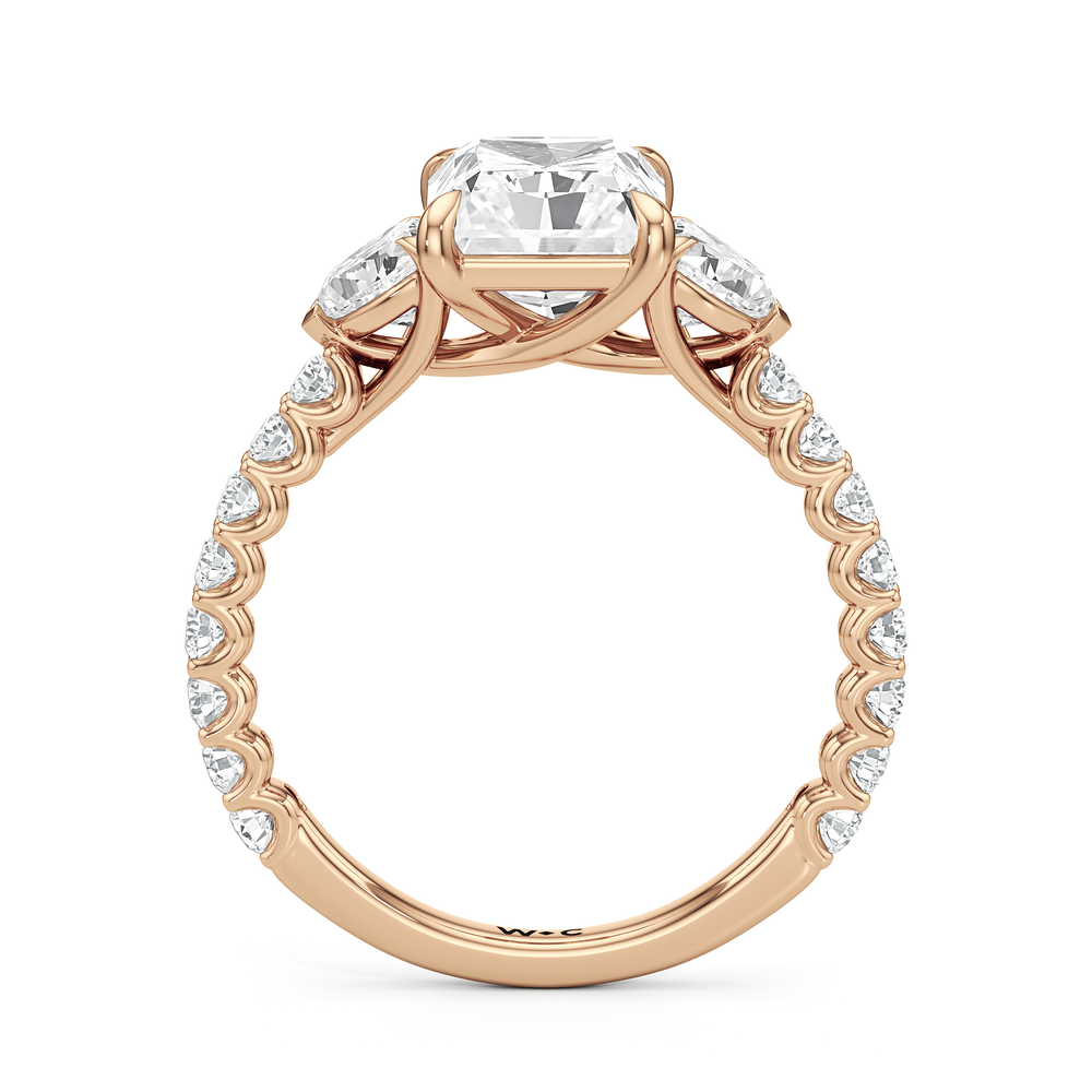 Radiant Cut Arc Pear Engagement Ring with Lab Grown Diamond in 14KT Rose Gold view 5
