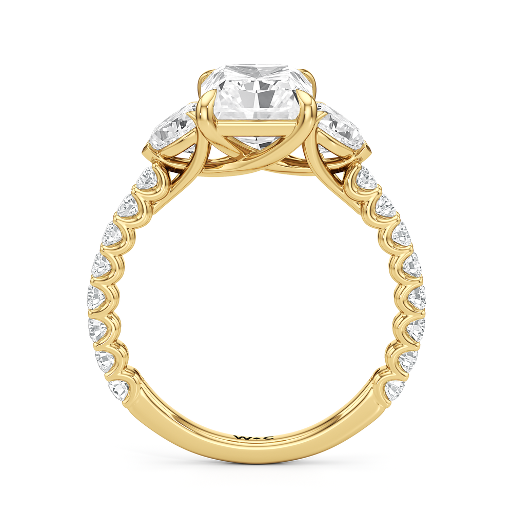 Radiant Cut Arc Pear Engagement Ring with Lab Grown Diamond in 14KT Yellow Gold view 5
