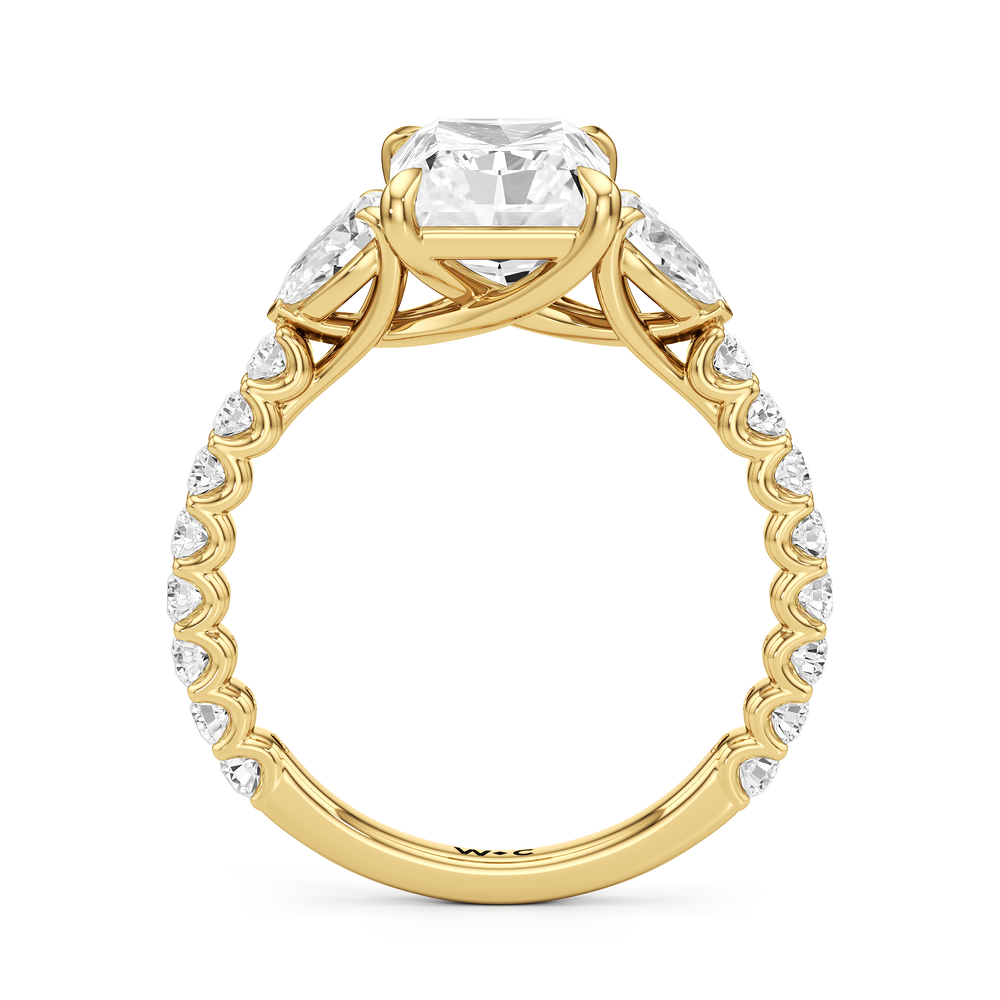 Radiant Cut Arc Pear Engagement Ring with Lab Grown Diamond in 14KT Yellow Gold view 4
