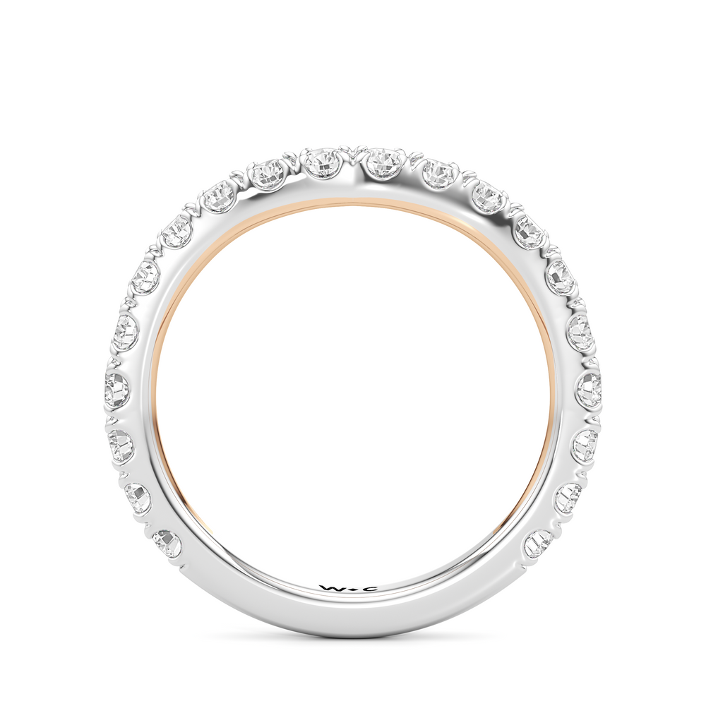 Elan Crossover Diamond Wedding Band with 18KT White & Rose Gold Cut Diamond in 14KT White & Rose Gold view 4
