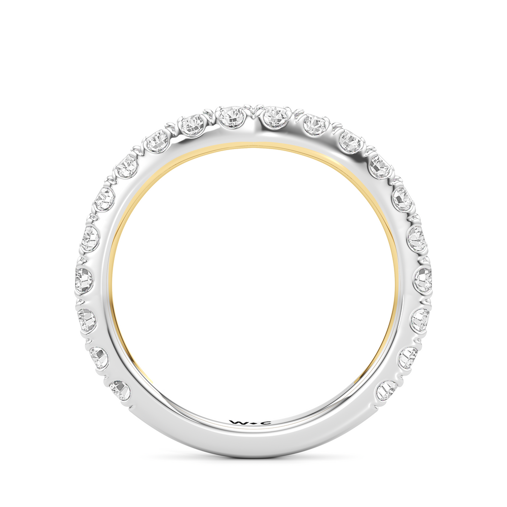 Elan Crossover Diamond Wedding Band with 18KT White & Yellow Gold Cut Diamond in 14KT White & Yellow Gold view 4
