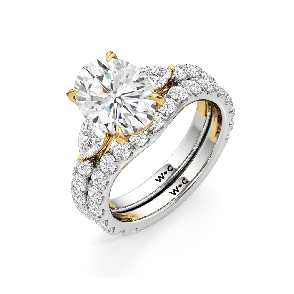 Elan Crossover Diamond Wedding Band with 18KT White & Yellow Gold Cut Diamond in 14KT White & Yellow Gold view 6
