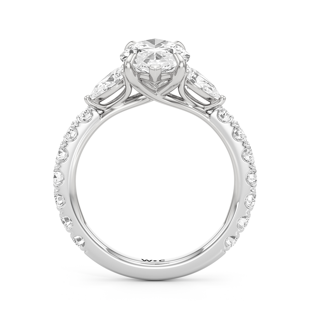 Elan Crossover Engagement Ring with Marquise Cut Diamond in 14KT Platinum view 4
