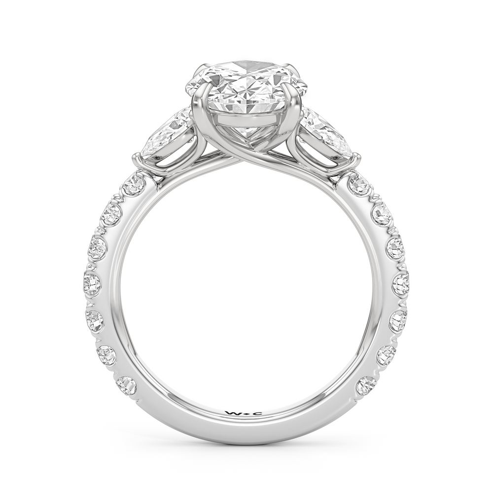 Elan Crossover Engagement Ring with Oval Cut Diamond in 14KT Platinum view 4
