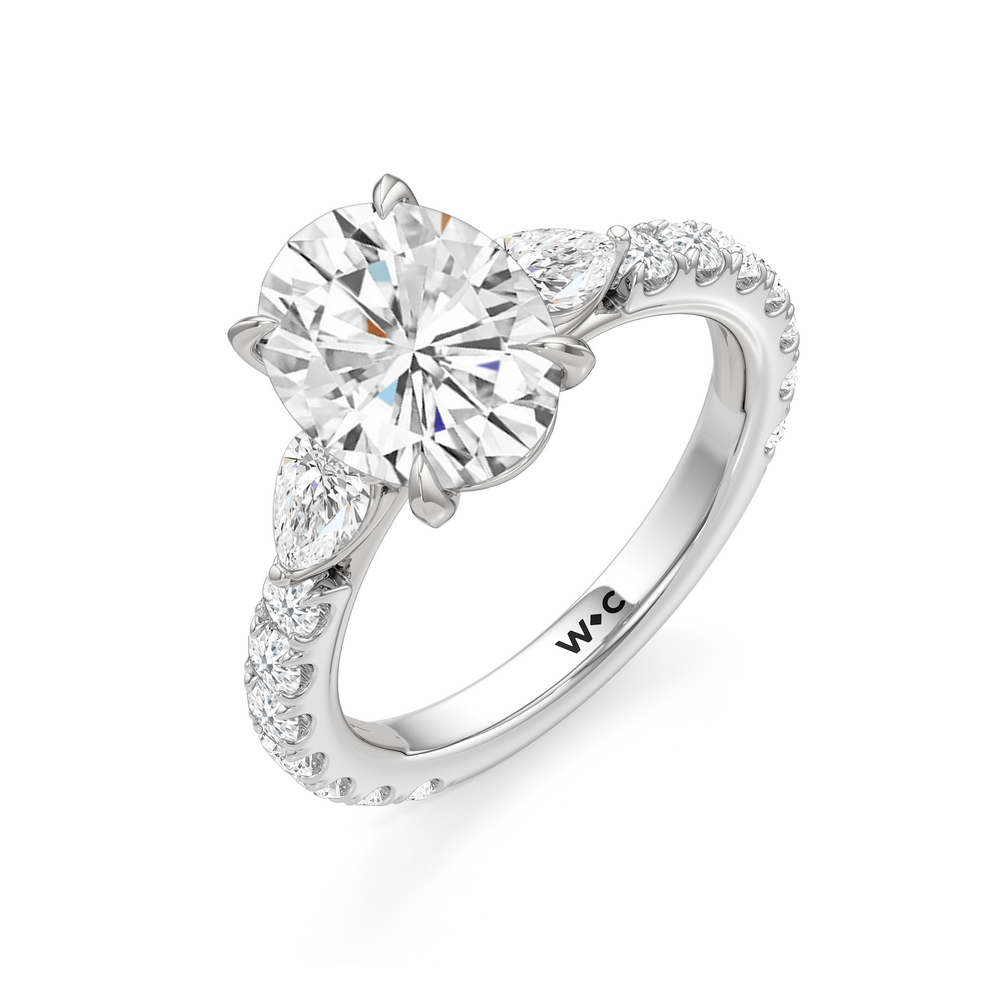 Elan Crossover Engagement Ring with Oval Cut Diamond in 14KT Platinum view 5
