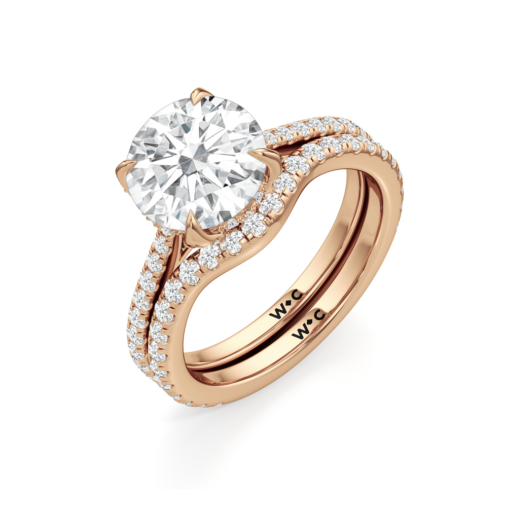 Emerald Cut The Tulip Heart Ring with Lab Grown Diamond in 14KT Rose Gold view 6
