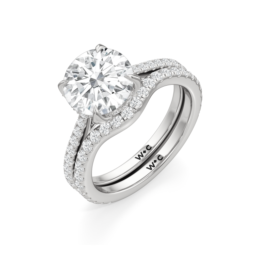 Oval Cut The Tulip Heart Ring with Lab Grown Diamond in 14KT Platinum view 6

