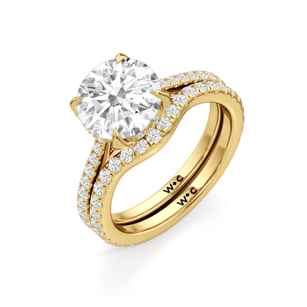 Emerald Cut The Tulip Heart Ring with Lab Grown Diamond in 14KT Yellow Gold view 6
