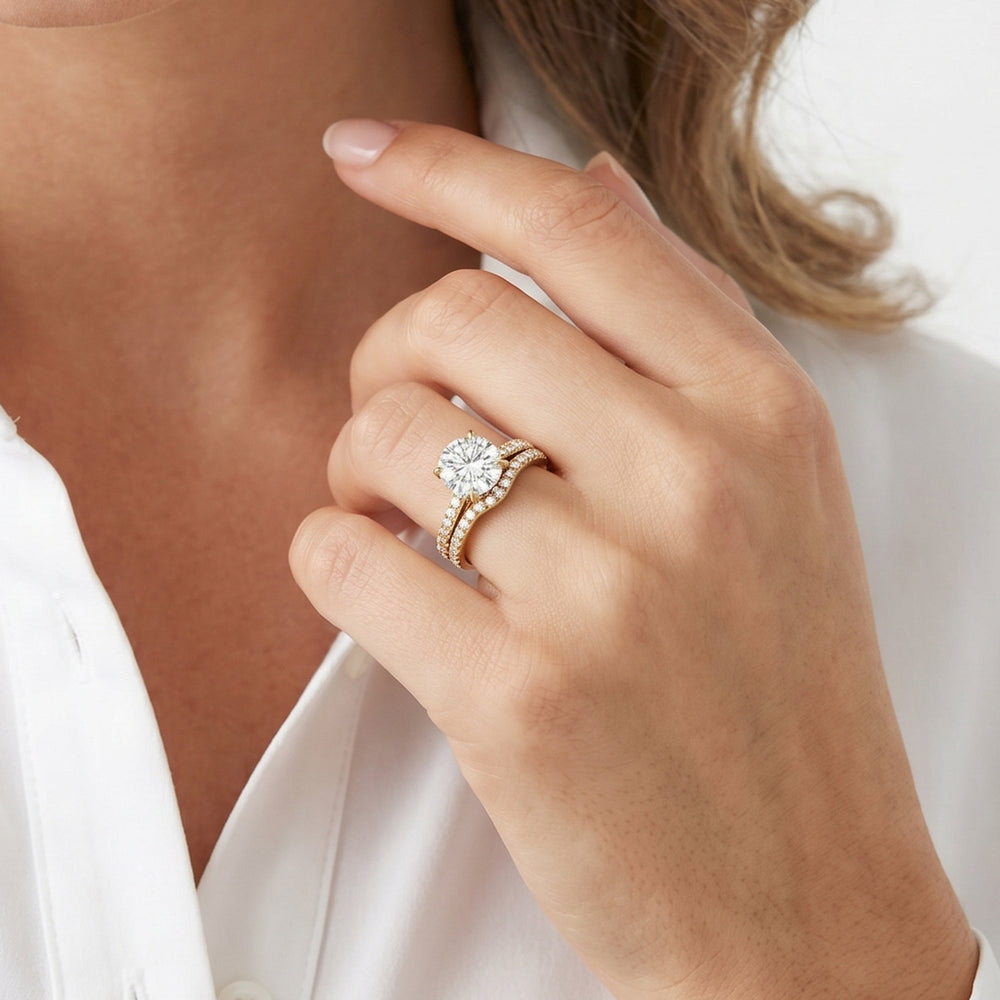 The Tulip Heart Diamond Wedding Band with 18KT Rose Gold Cut Diamond in 14KT Rose Gold view 3
