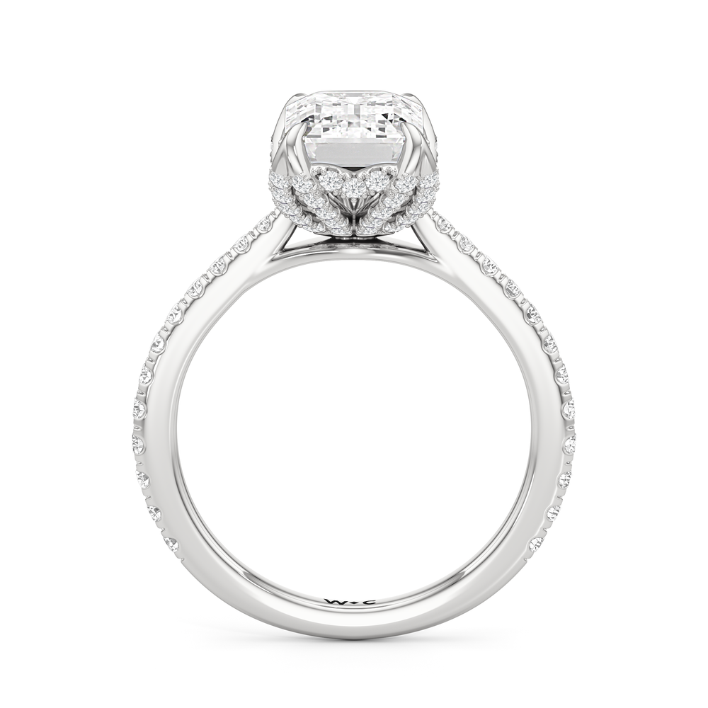 Emerald Cut The Tulip Heart Ring with Lab Grown Diamond in 14KT Platinum view 4
