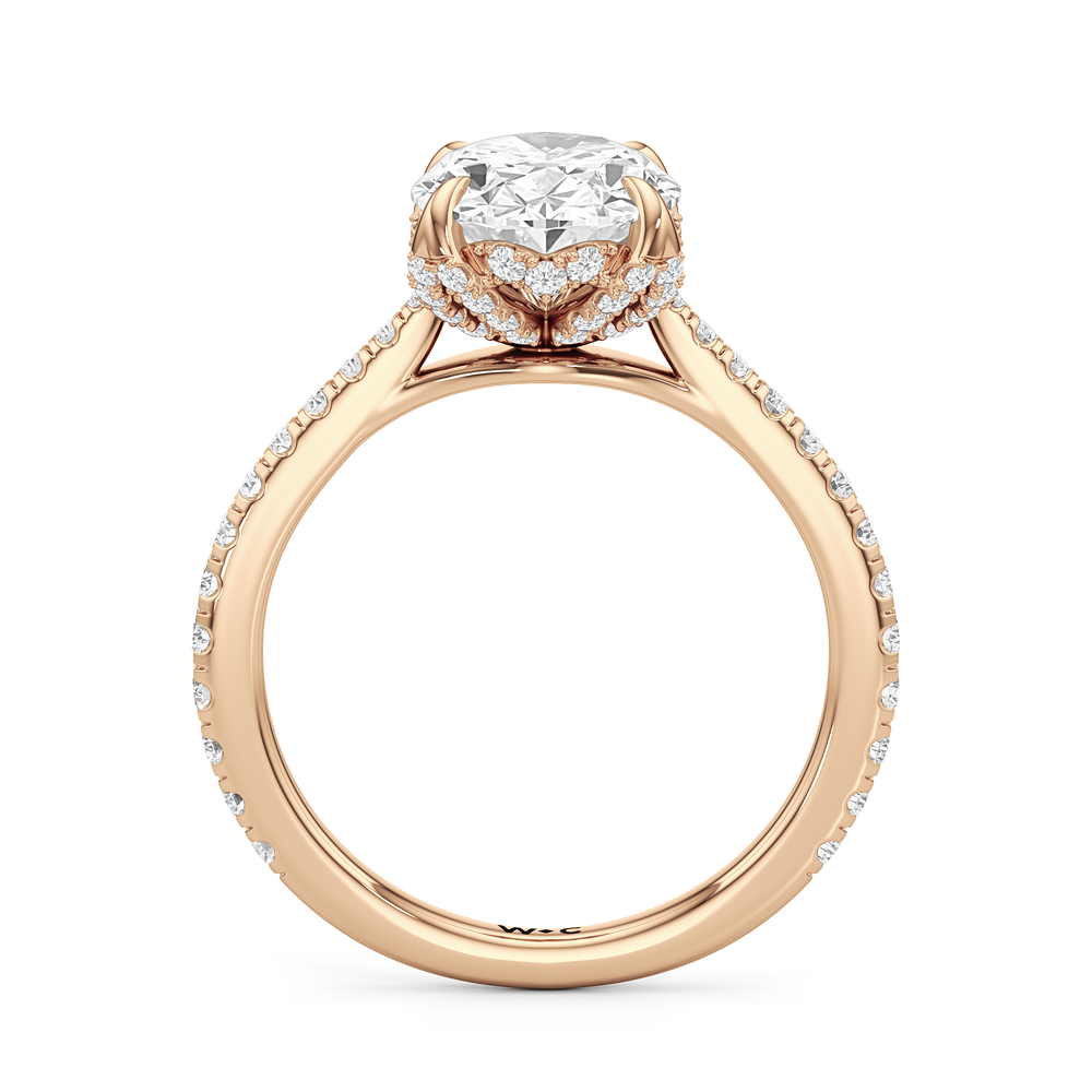 Oval Cut The Tulip Heart Ring with Lab Grown Diamond in 14KT Rose Gold view 4
