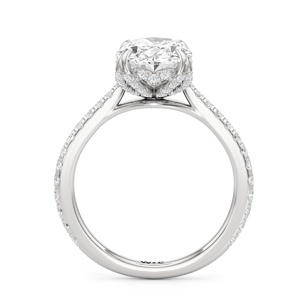 Oval Cut The Tulip Heart Ring with Lab Grown Diamond in 14KT Platinum view 4
