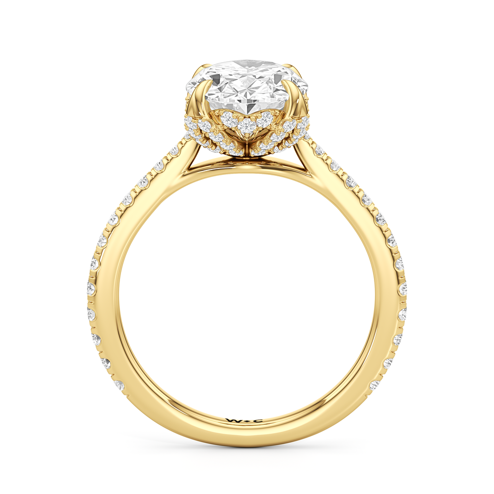 Oval Cut The Tulip Heart Ring with Lab Grown Diamond in 14KT Yellow Gold view 4
