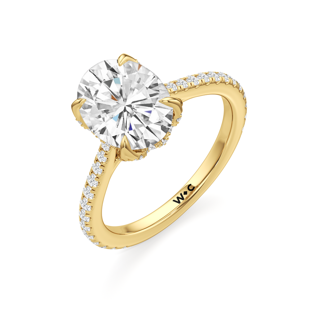 Oval Cut The Tulip Heart Ring with Lab Grown Diamond in 14KT Yellow Gold view 5
