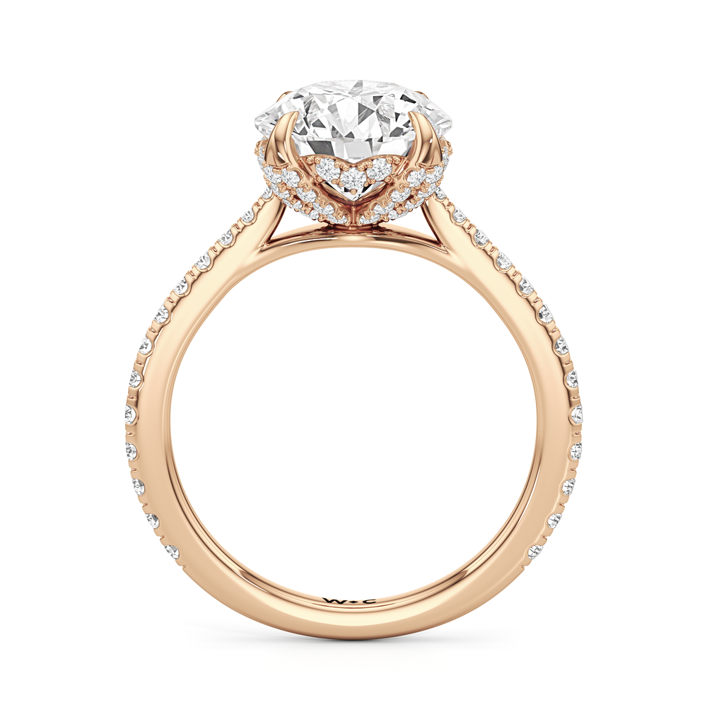 Round Cut The Tulip Heart Ring with Lab Grown Diamond in 14KT Rose Gold view 4
