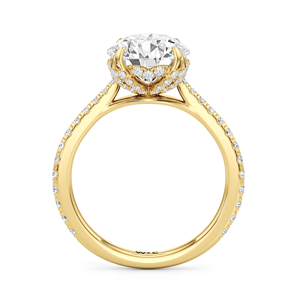 Round Cut The Tulip Heart Ring with Lab Grown Diamond in 14KT Yellow Gold view 4
