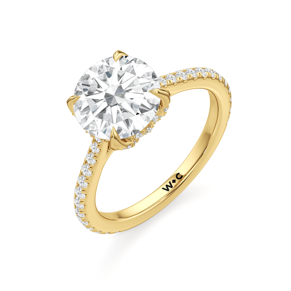 Round Cut The Tulip Heart Ring with Lab Grown Diamond in 14KT Yellow Gold view 5
