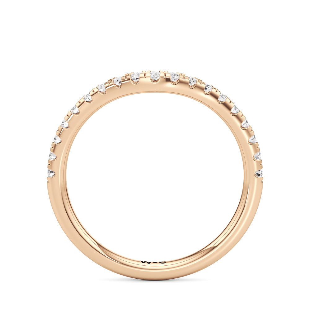 Trellis Oval Side Stone Diamond Wedding Band with 18KT Rose Gold Cut Diamond in 14KT Rose Gold view 4
